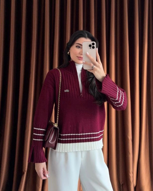 Burgundy Lacoste Sweater