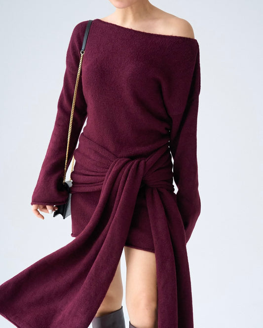 Burgundy Tied Dress