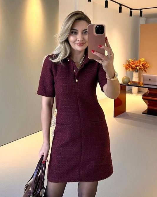 Burgundy Mini Dress