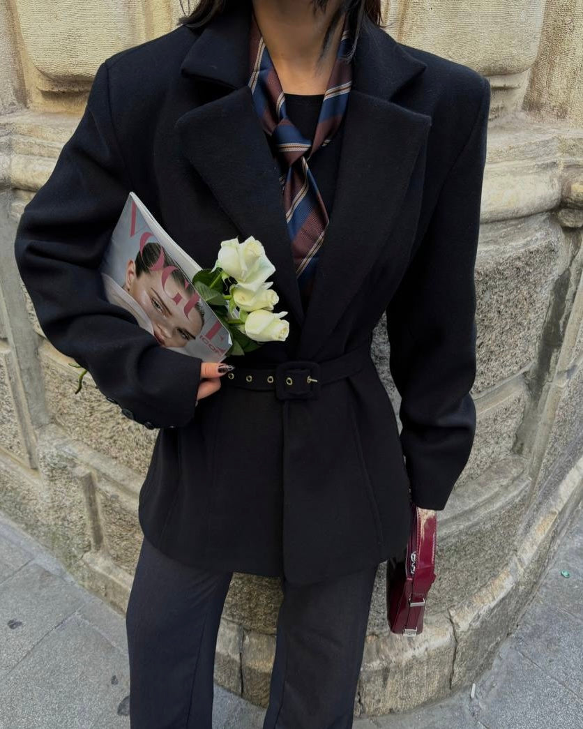 Black Blazer with Belt