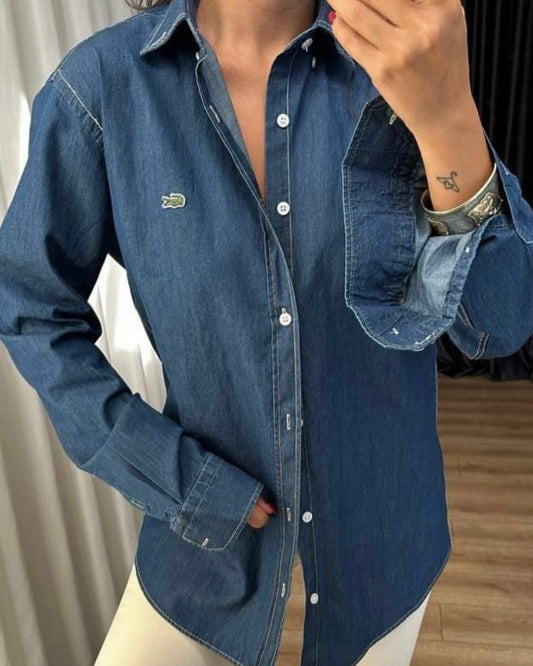 Denim Lacoste Buttoned Shirt