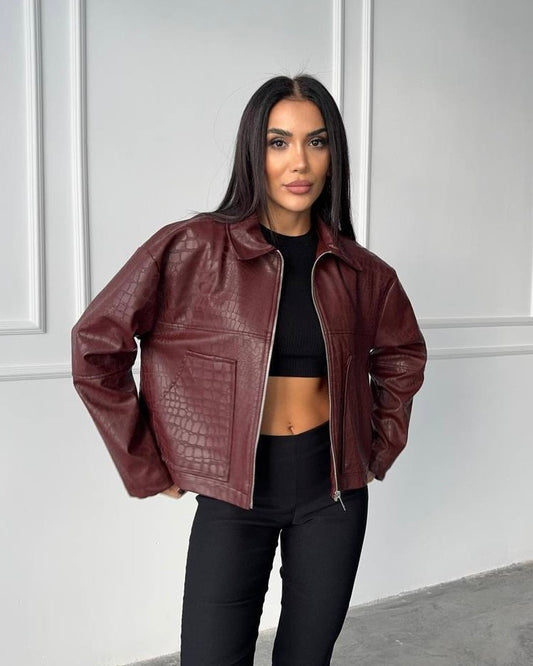 Burgundy Leather Jacket