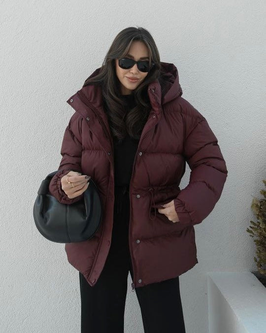 Burgundy Puffer Jacket