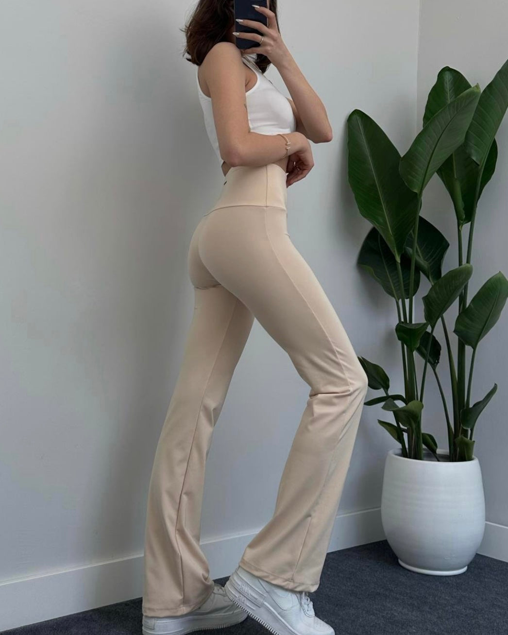 Oysho Beige Wide Leg pants