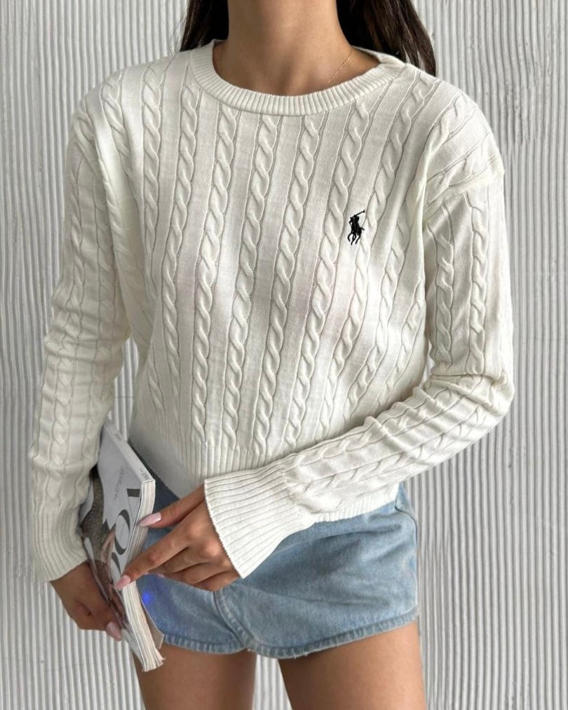 Off White Polo Sweater