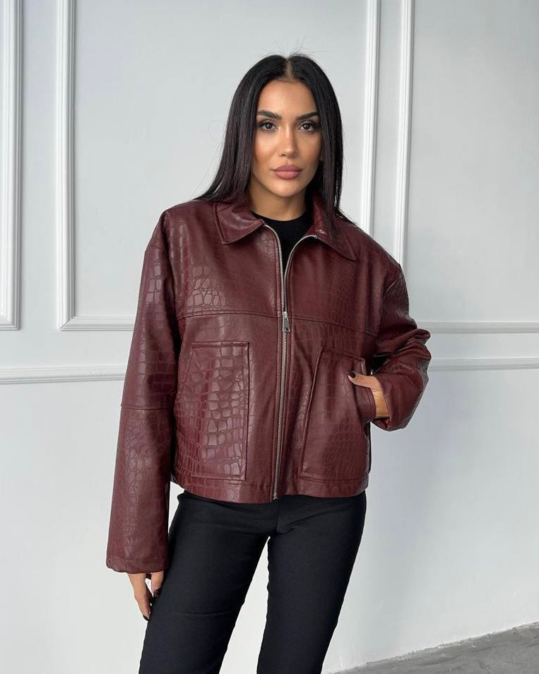 Burgundy Leather Jacket