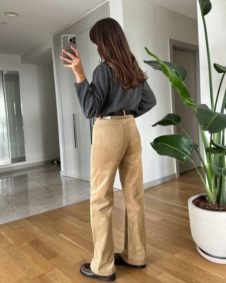 Beige Corduroy Pants