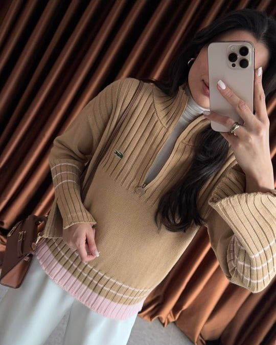 Beige Lacoste Sweater