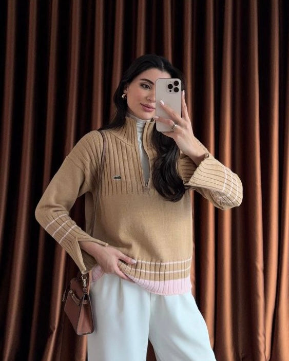 Beige Lacoste Sweater