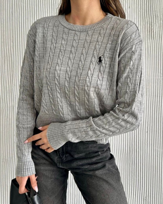 Grey Polo Sweater