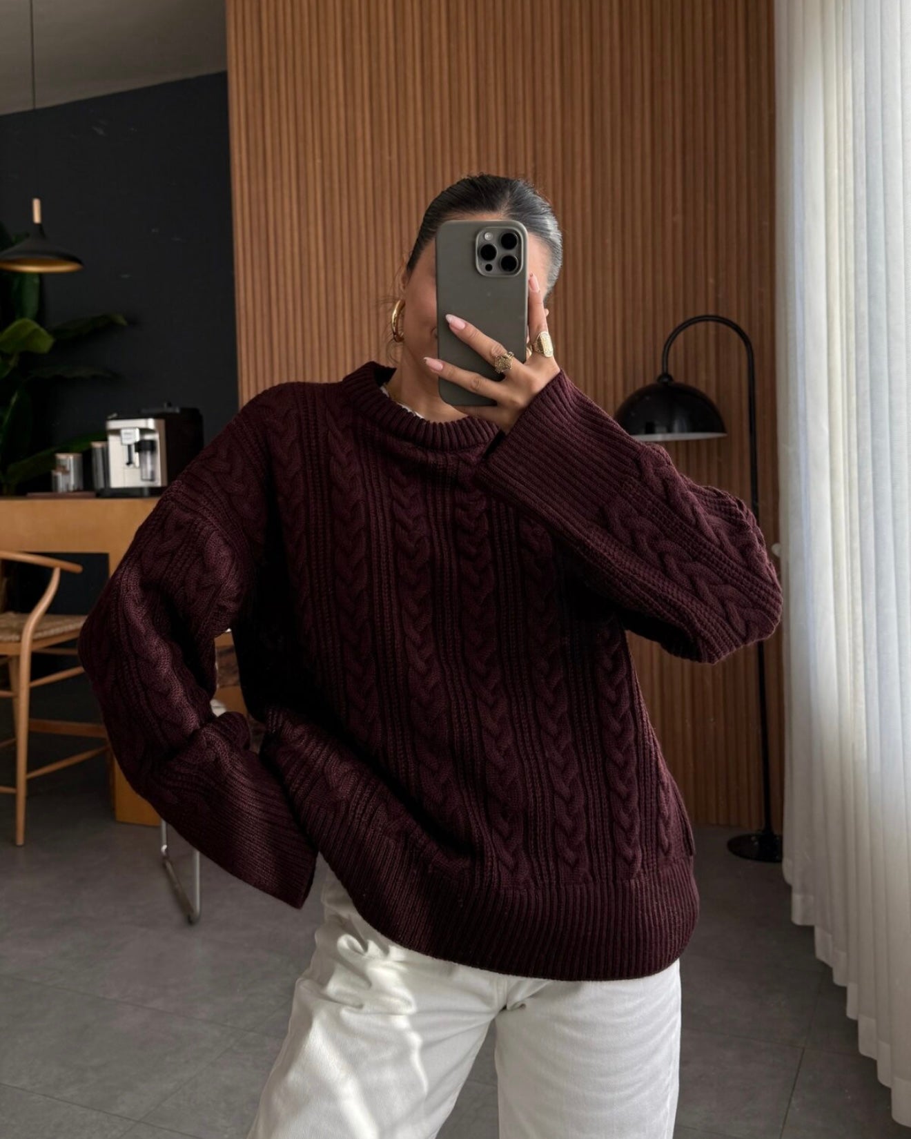 Burgundy Oversized Sweater