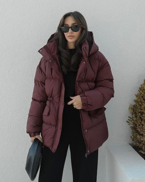 Burgundy Puffer Jacket